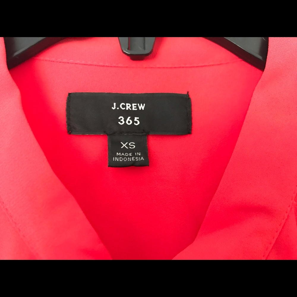 NWOT J. Crew Red Bow Tie Button Up Blouse XS - Picture 7 of 9
